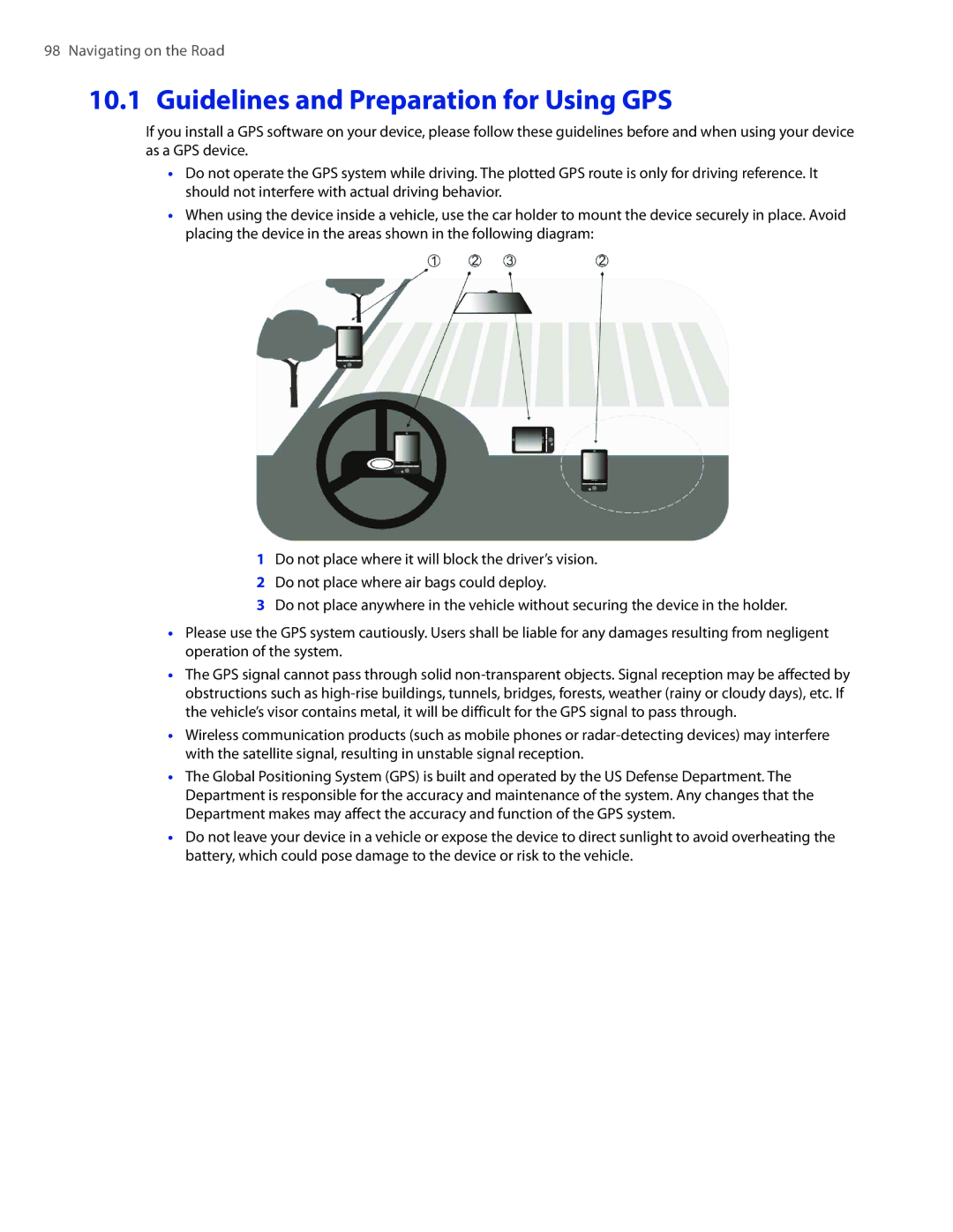 HTC DIAM400 user manual Guidelines and Preparation for Using GPS 