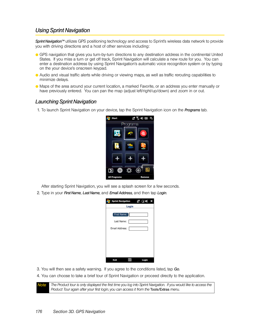 HTC DIAM500 manual Using Sprint Navigation, Launching Sprint Navigation 