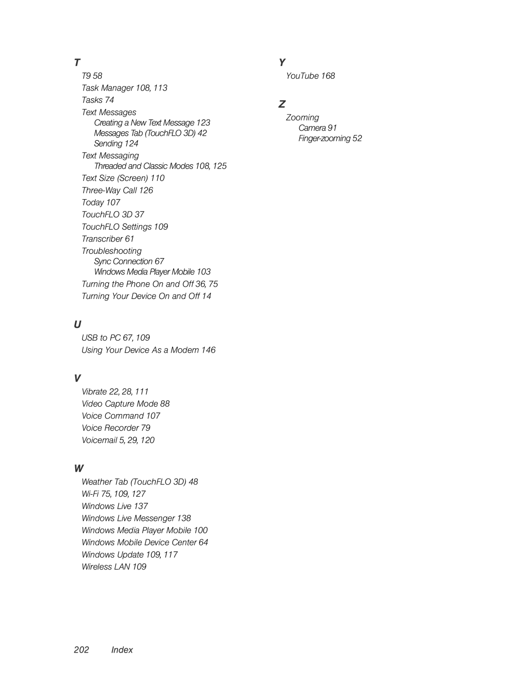 HTC DIAM500 manual Index 