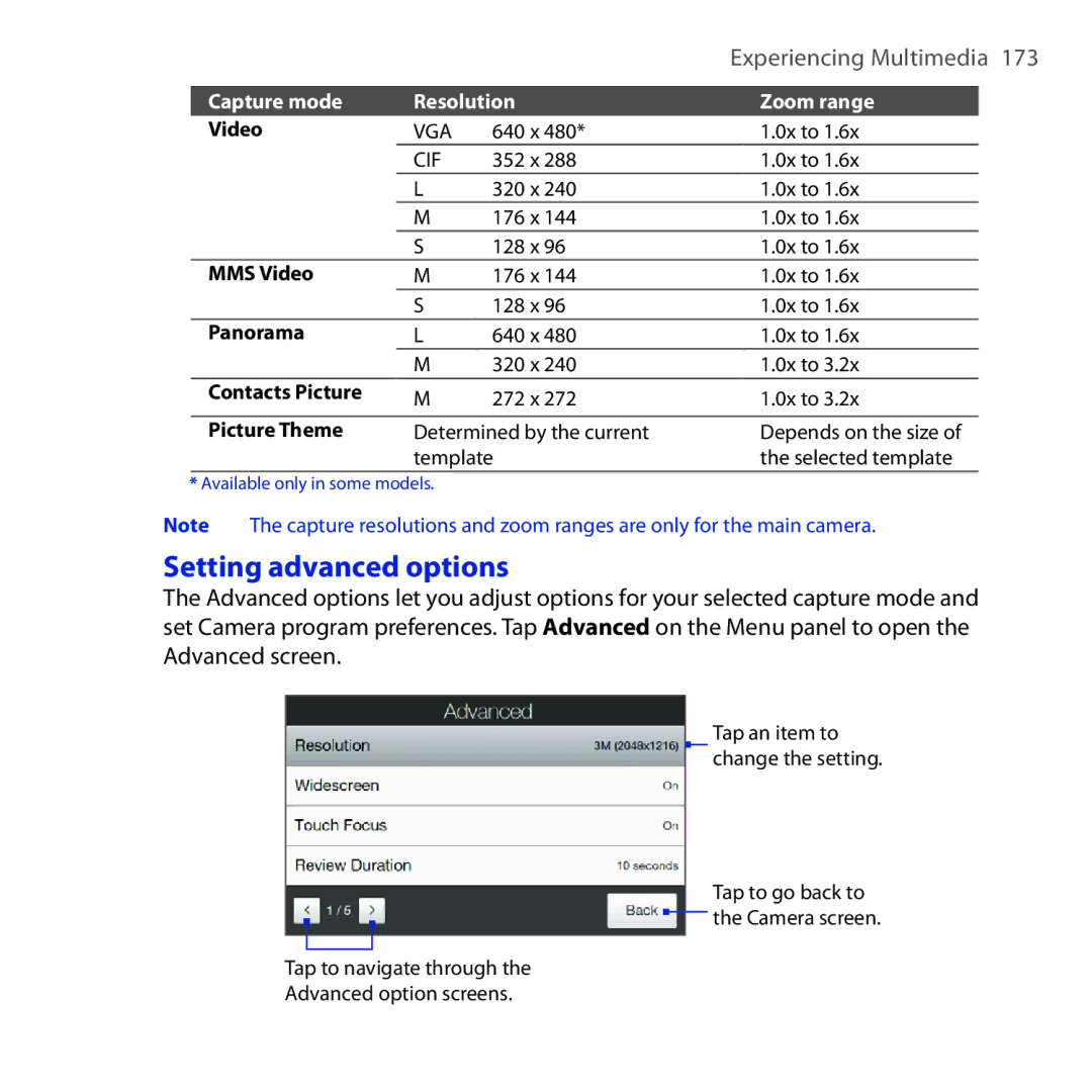 HTC Diamond2 user manual Setting advanced options, Picture Theme 