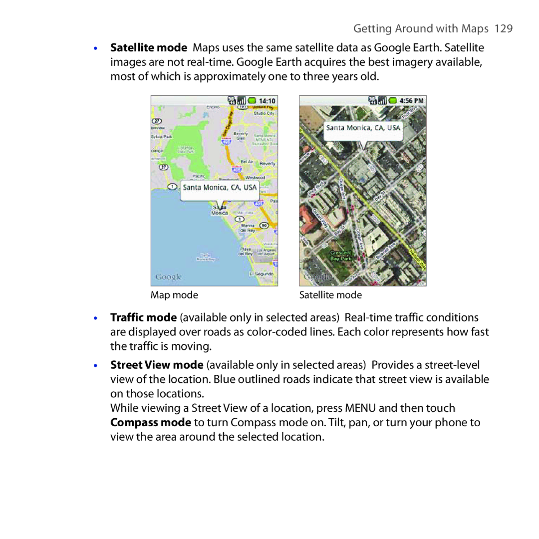 HTC DREA160 user manual Satellite mode 