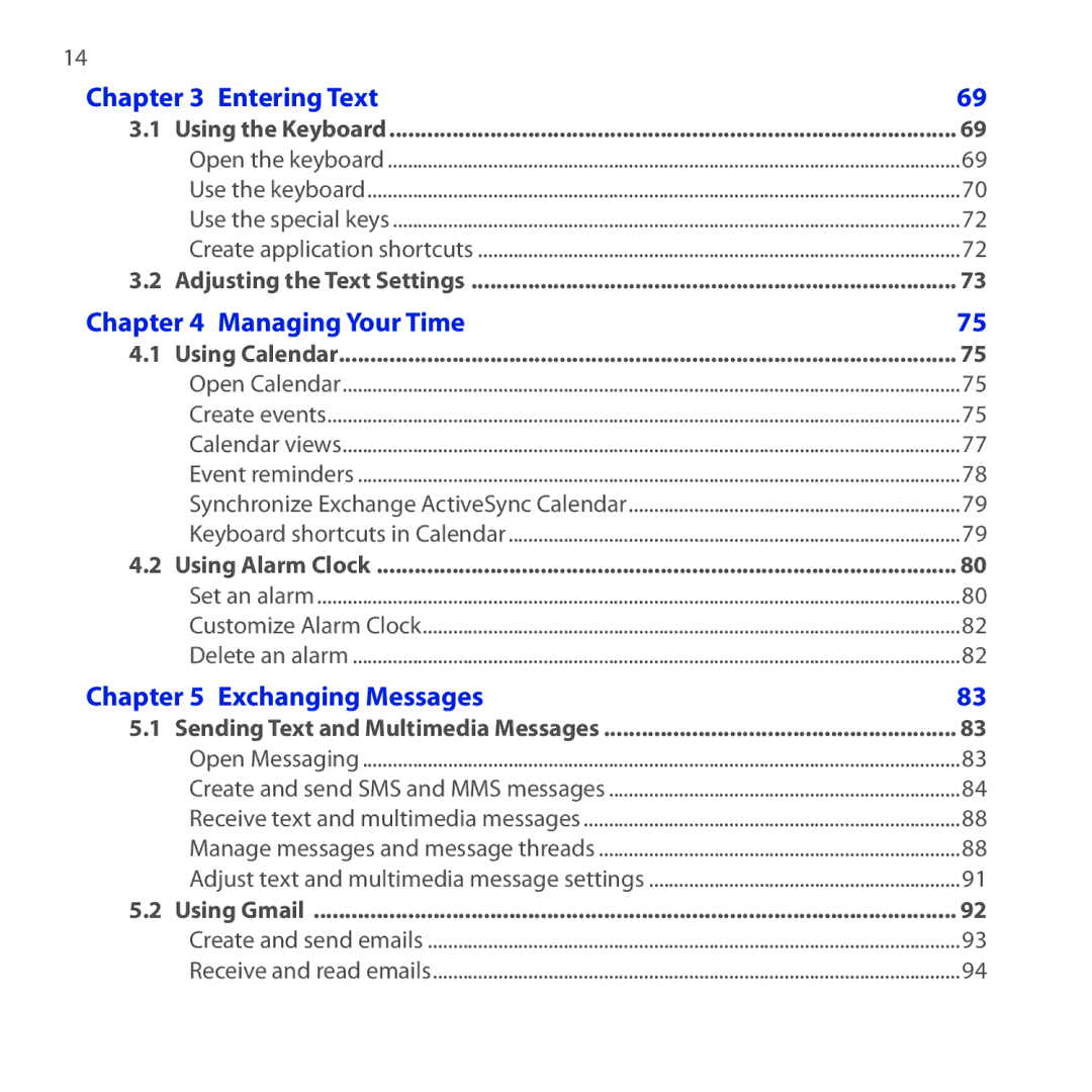 HTC DREA160 user manual Entering Text 