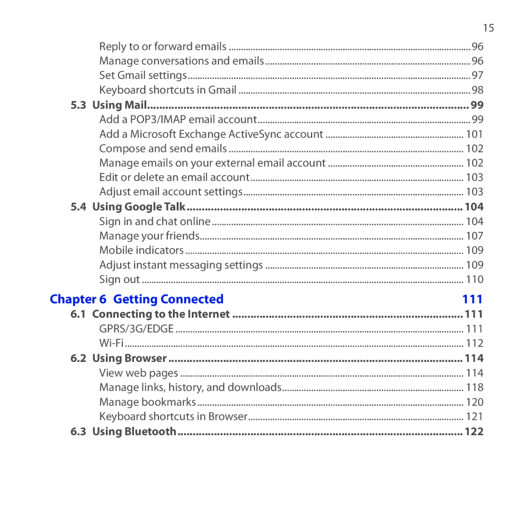 HTC DREA160 user manual 104, 111 