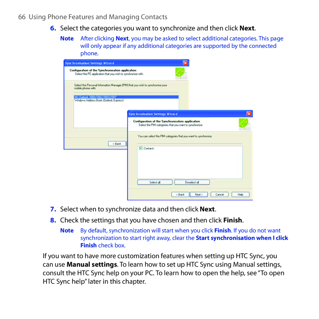 HTC DREA160 user manual Using Phone Features and Managing Contacts 