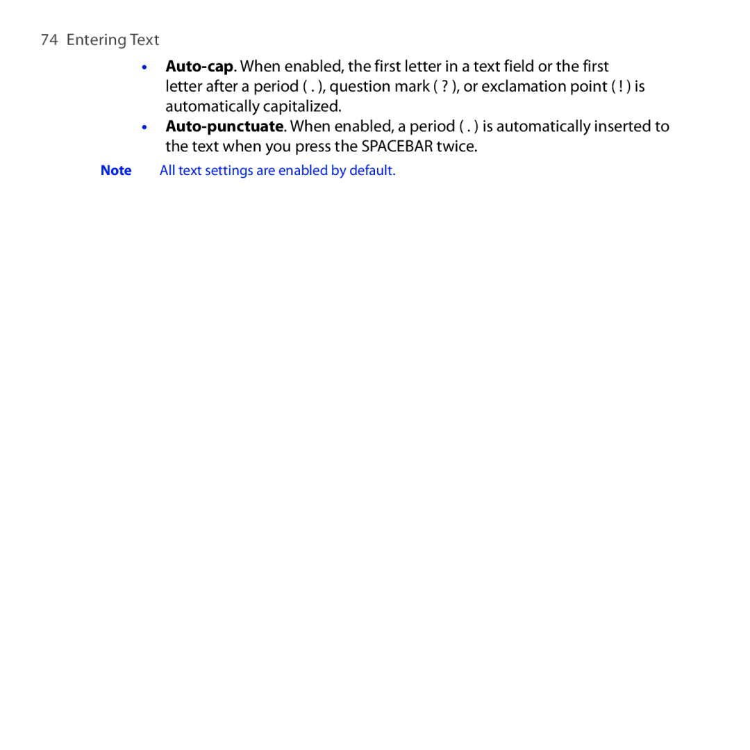 HTC DREA160 user manual Entering Text 