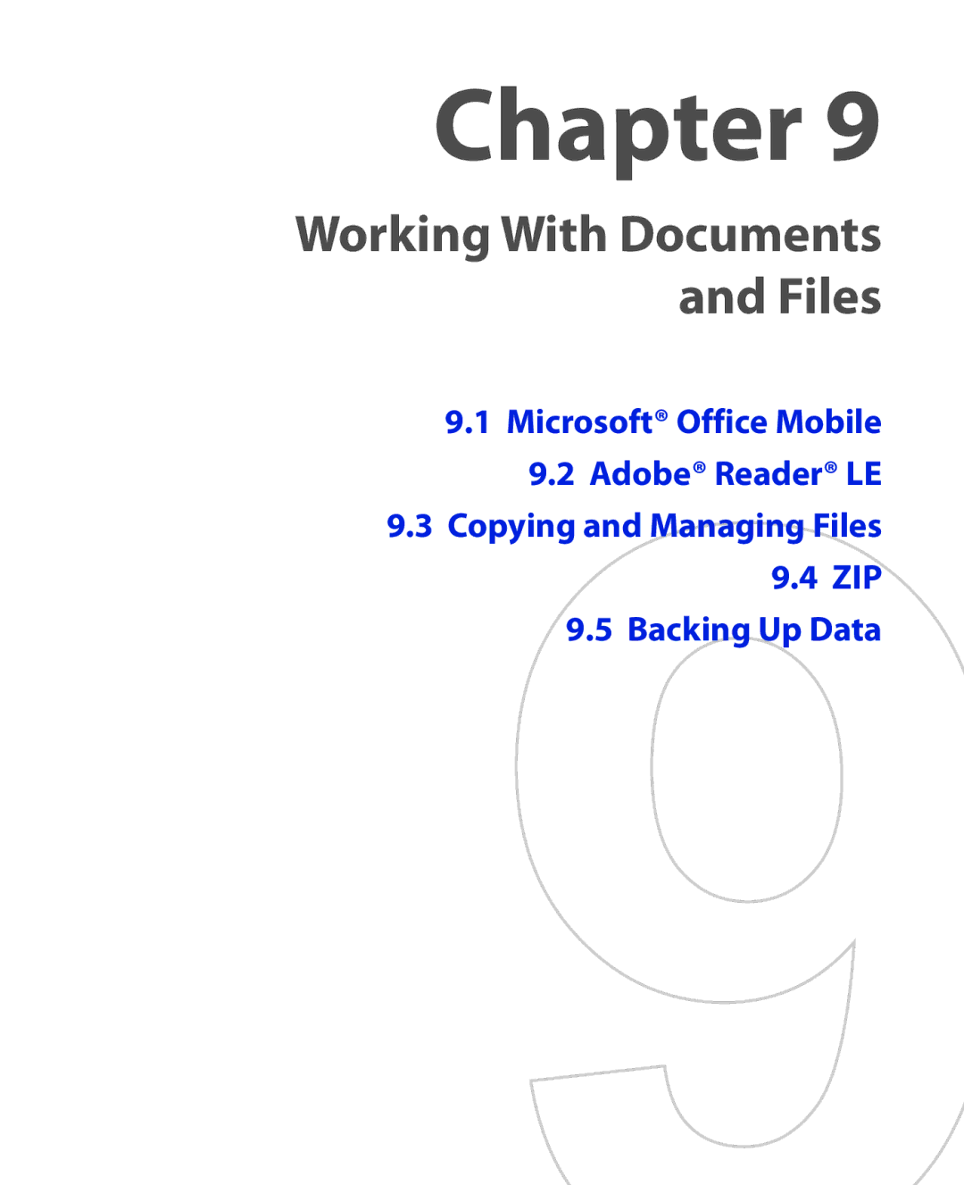 HTC ELF0100 user manual Working With Documents and Files 