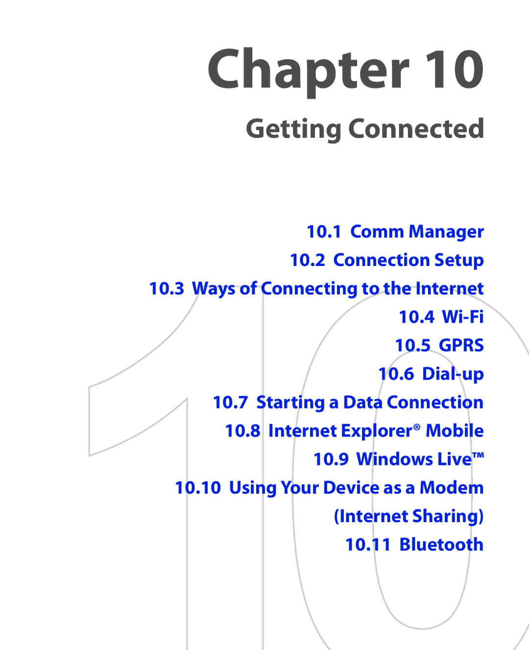 HTC ELF0100 user manual Getting Connected, Bluetooth 