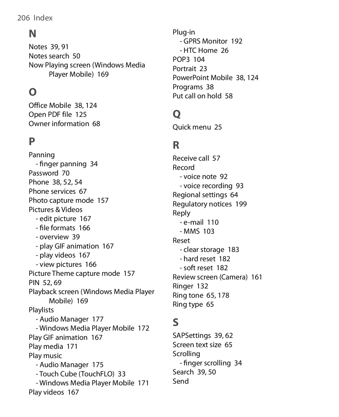 HTC ELF0100 user manual Play media 171 Play music 