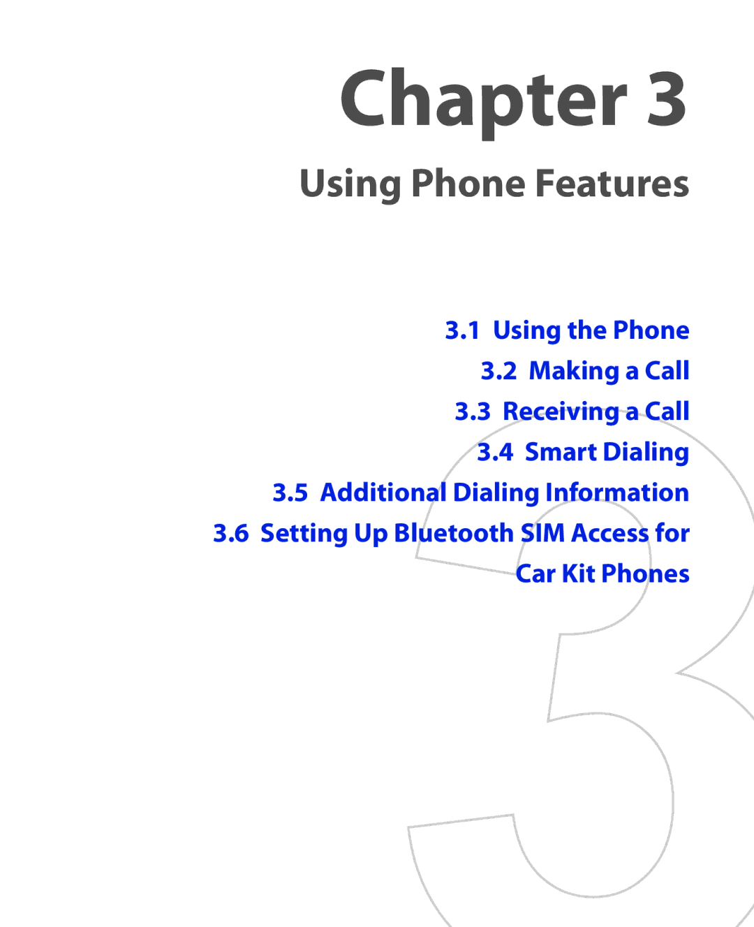 HTC ELF0100 user manual Using Phone Features 