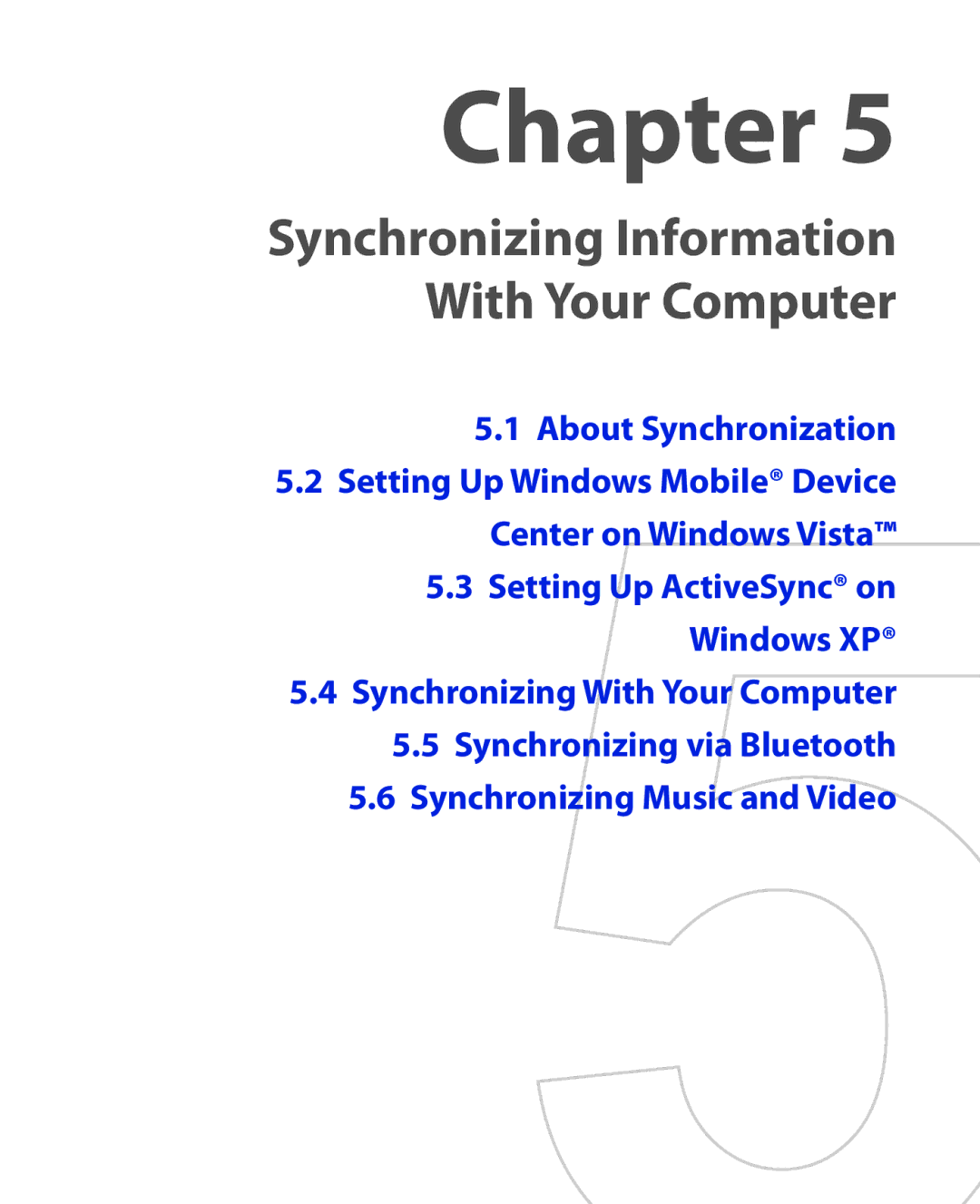 HTC ELF0100 user manual Synchronizing Information With Your Computer, About Synchronization 