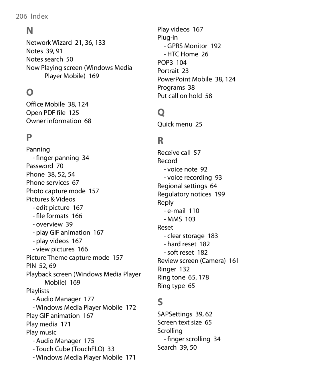 HTC ELF0160 user manual Play media 171 Play music 