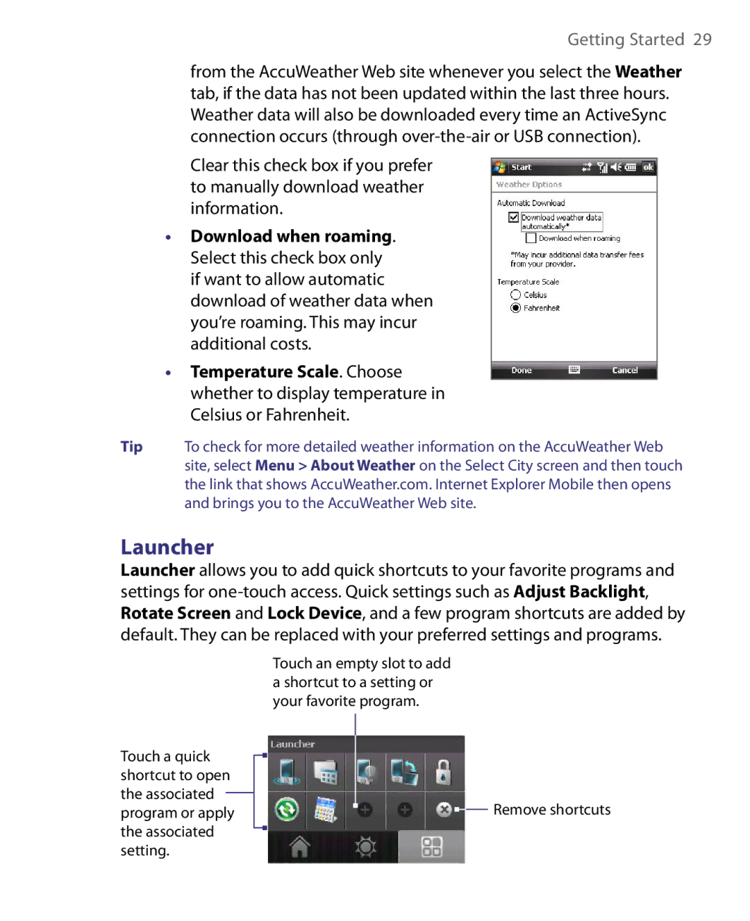 HTC ELF0160 user manual Launcher 