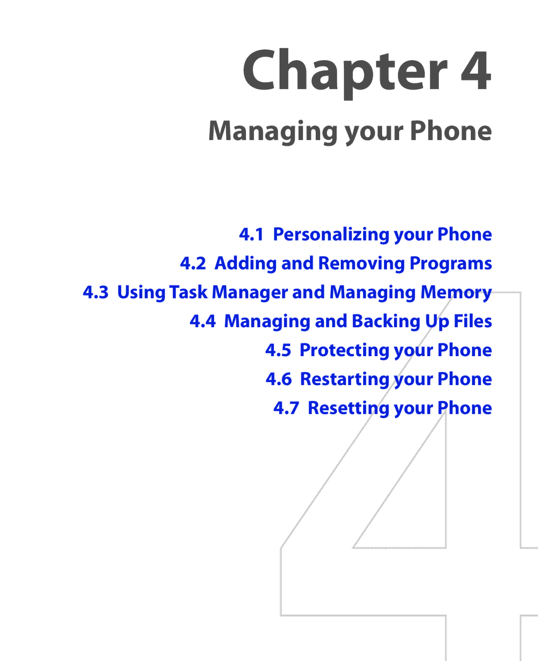 HTC EMC220 user manual Managing your Phone 