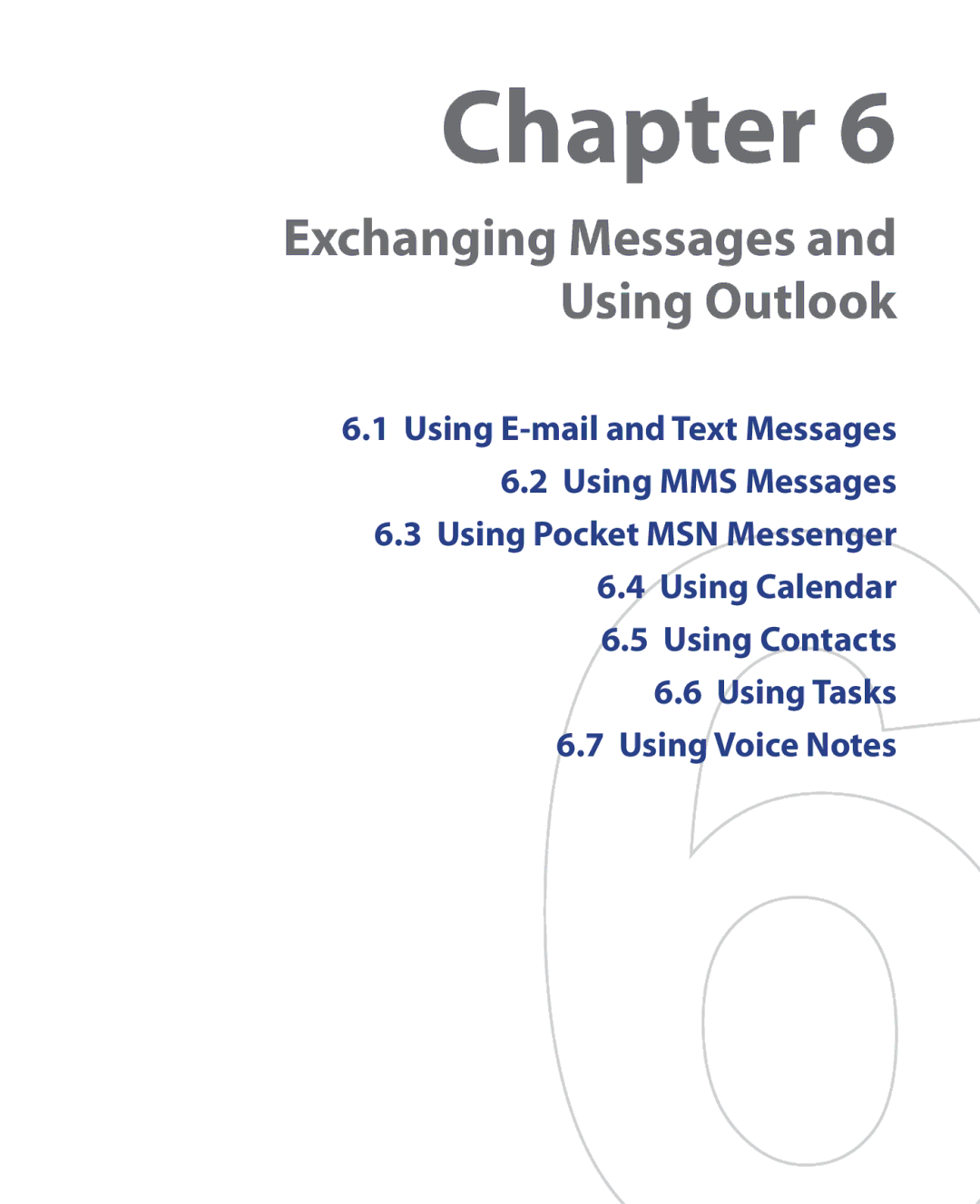 HTC EMC220 user manual Exchanging Messages and Using Outlook 