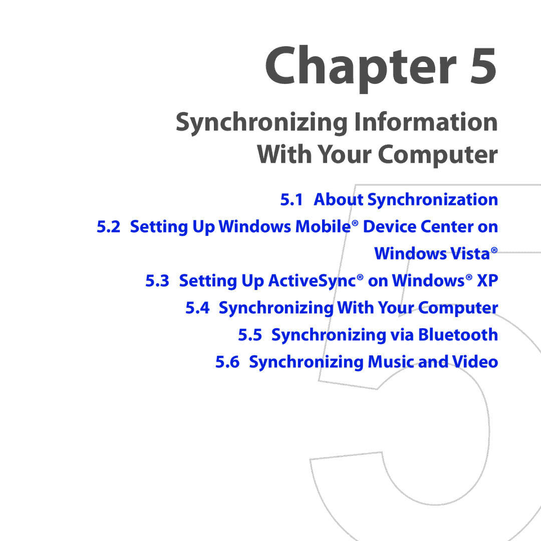 HTC FUZE user manual Synchronizing Information With Your Computer 