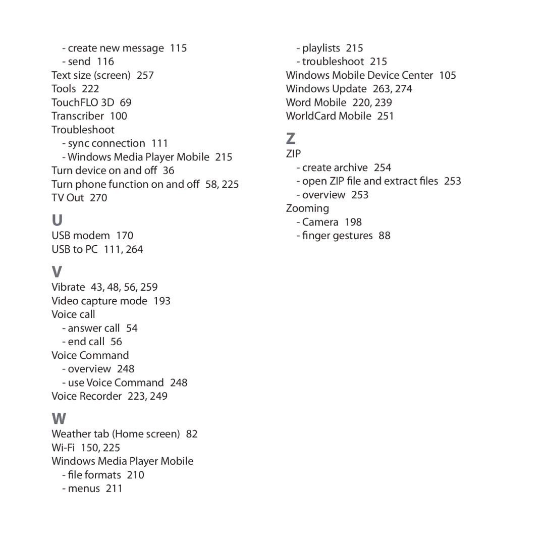 HTC FUZE user manual Zip 