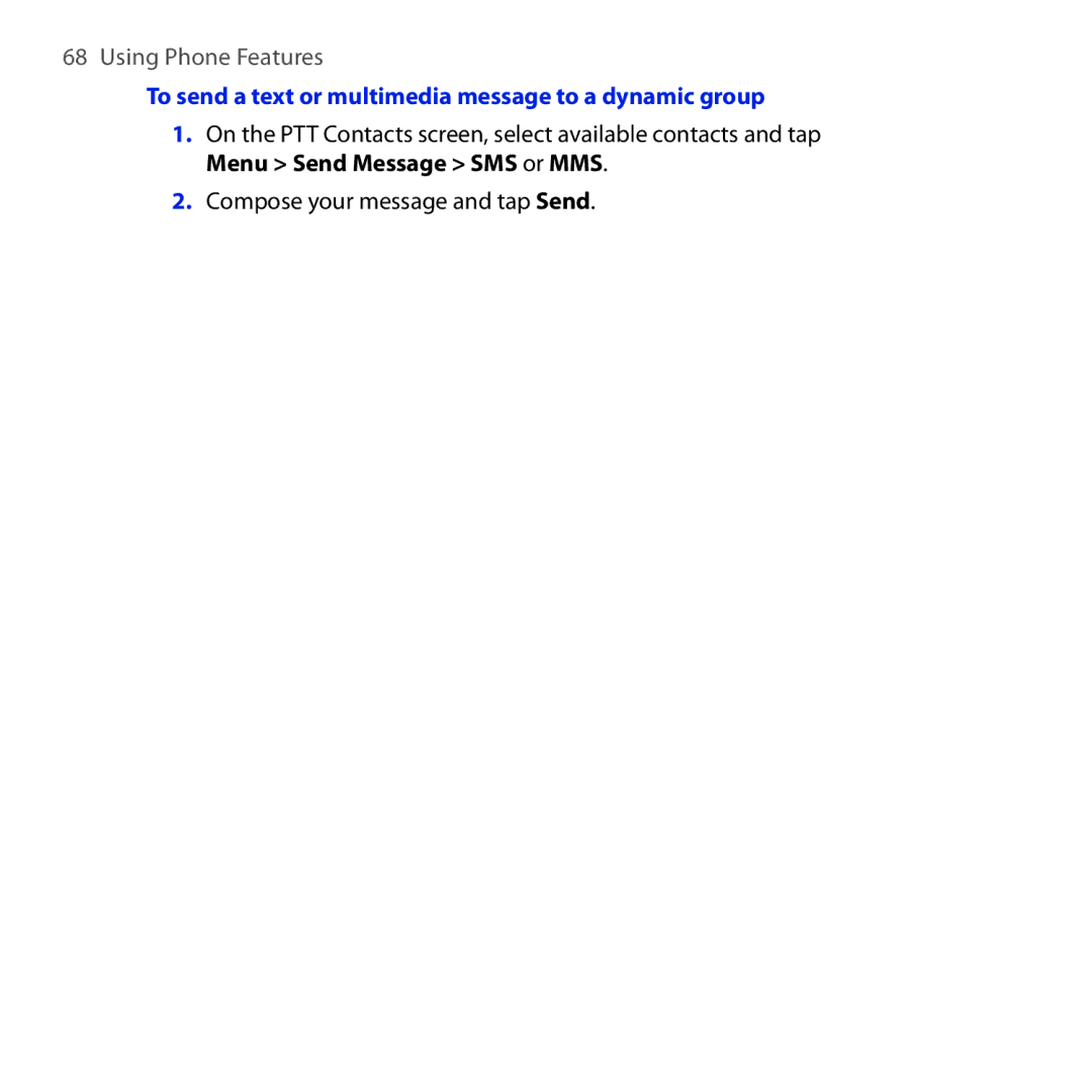 HTC FUZE user manual To send a text or multimedia message to a dynamic group 