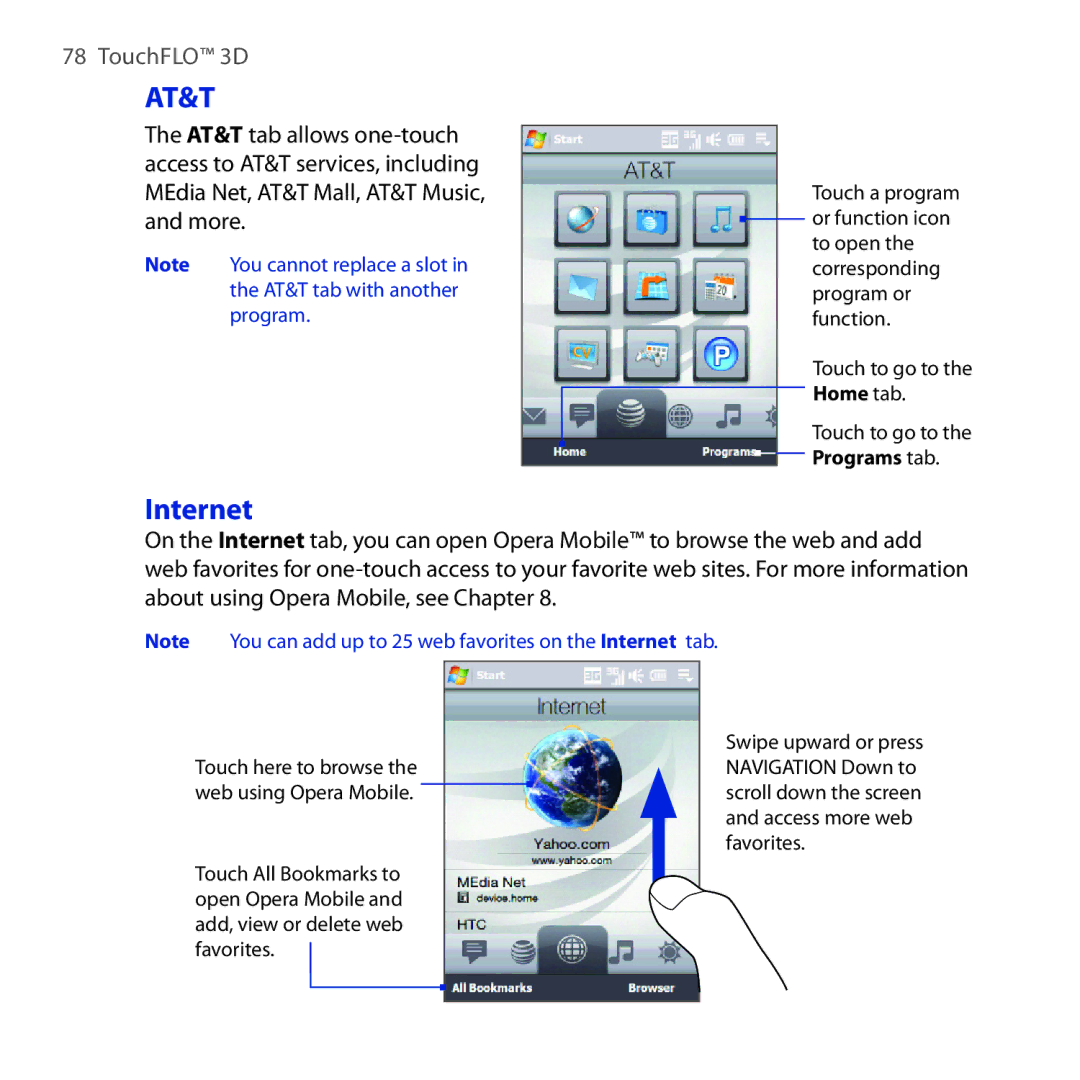 HTC FUZE user manual At&T, Internet 