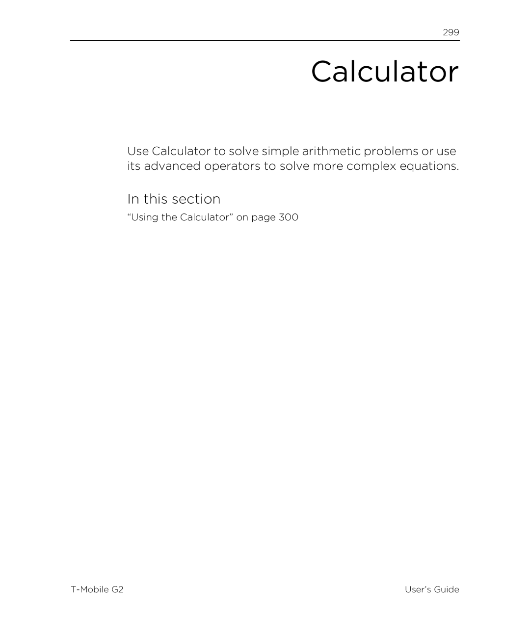 HTC G2 manual Calculator, This section 