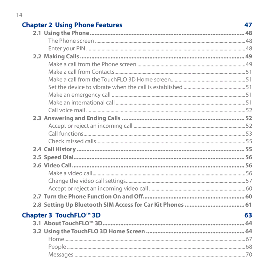 HTC HD user manual Using Phone Features 