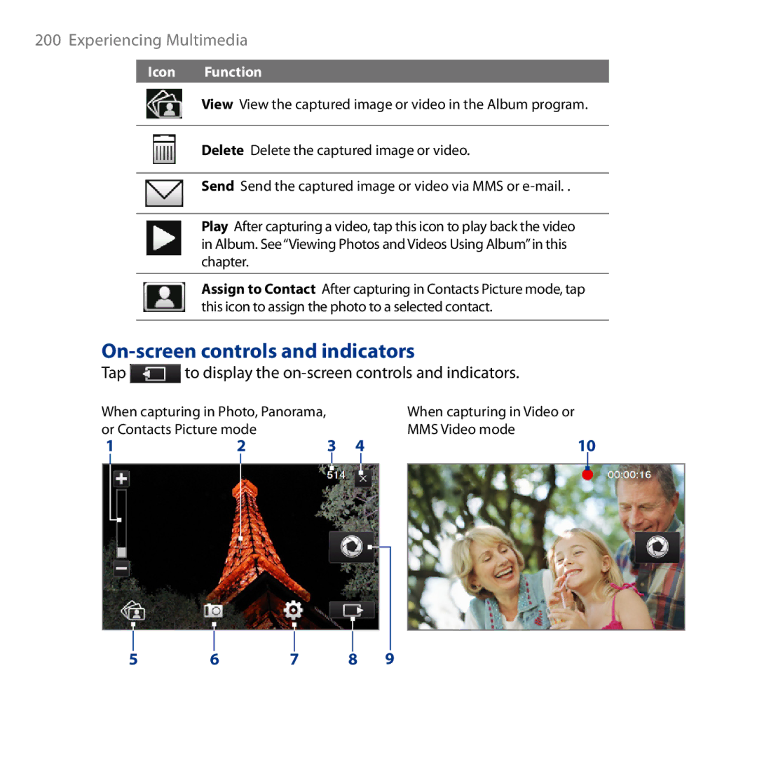 HTC HD user manual On-screen controls and indicators, Tap to display the on-screen controls and indicators 