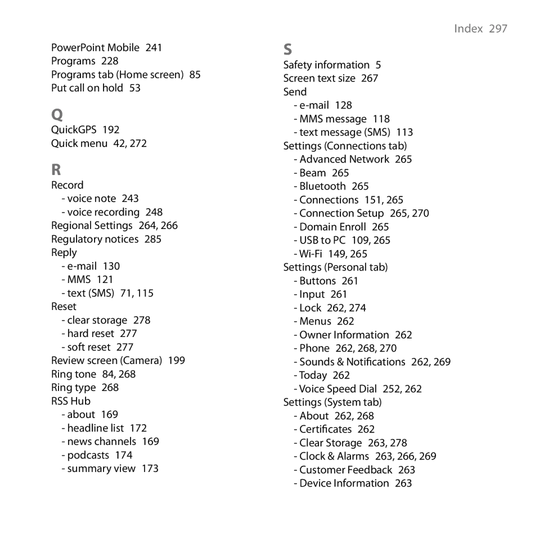 HTC HD user manual Summary view Customer Feedback Device Information  