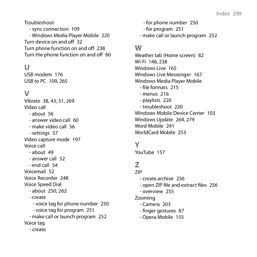 HTC HD user manual Zip 