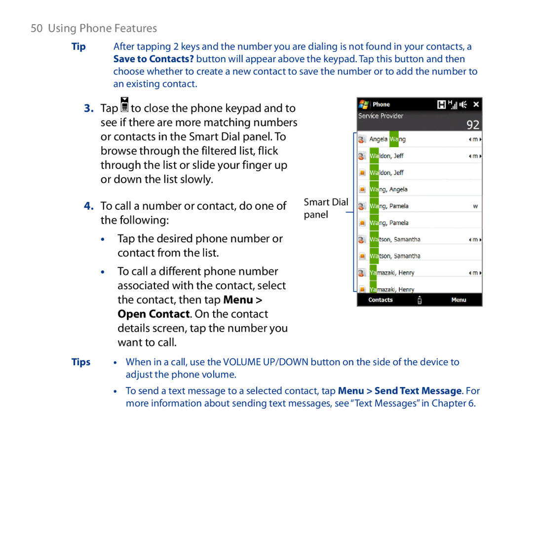 HTC HD user manual Tips 