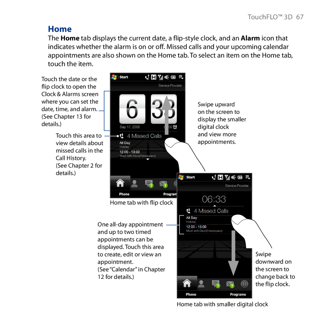 HTC HD user manual Home 