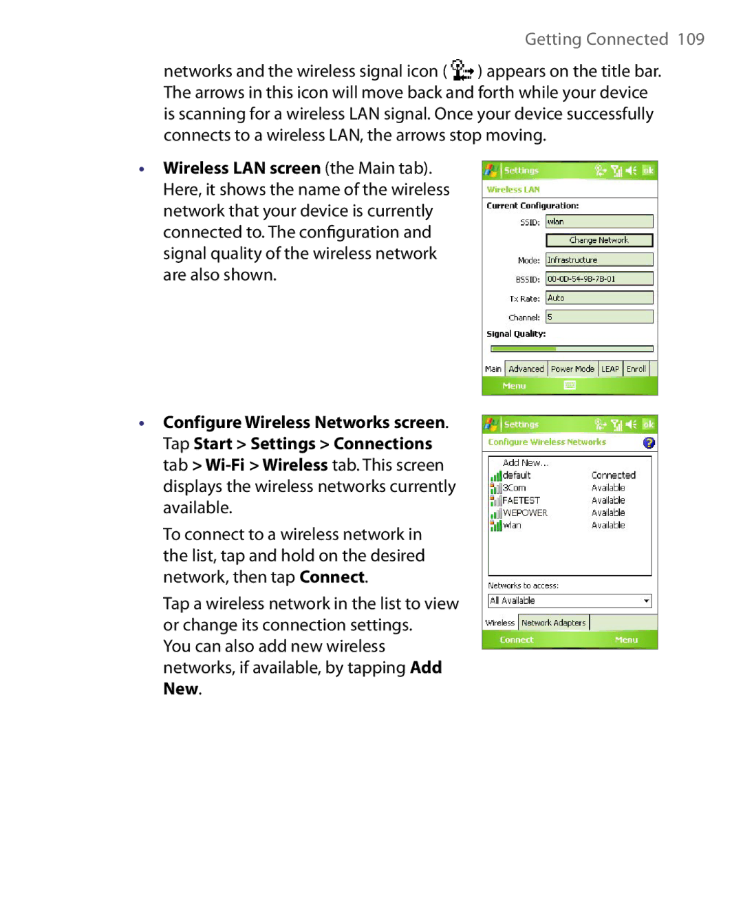 HTC HERA100 user manual Getting Connected 