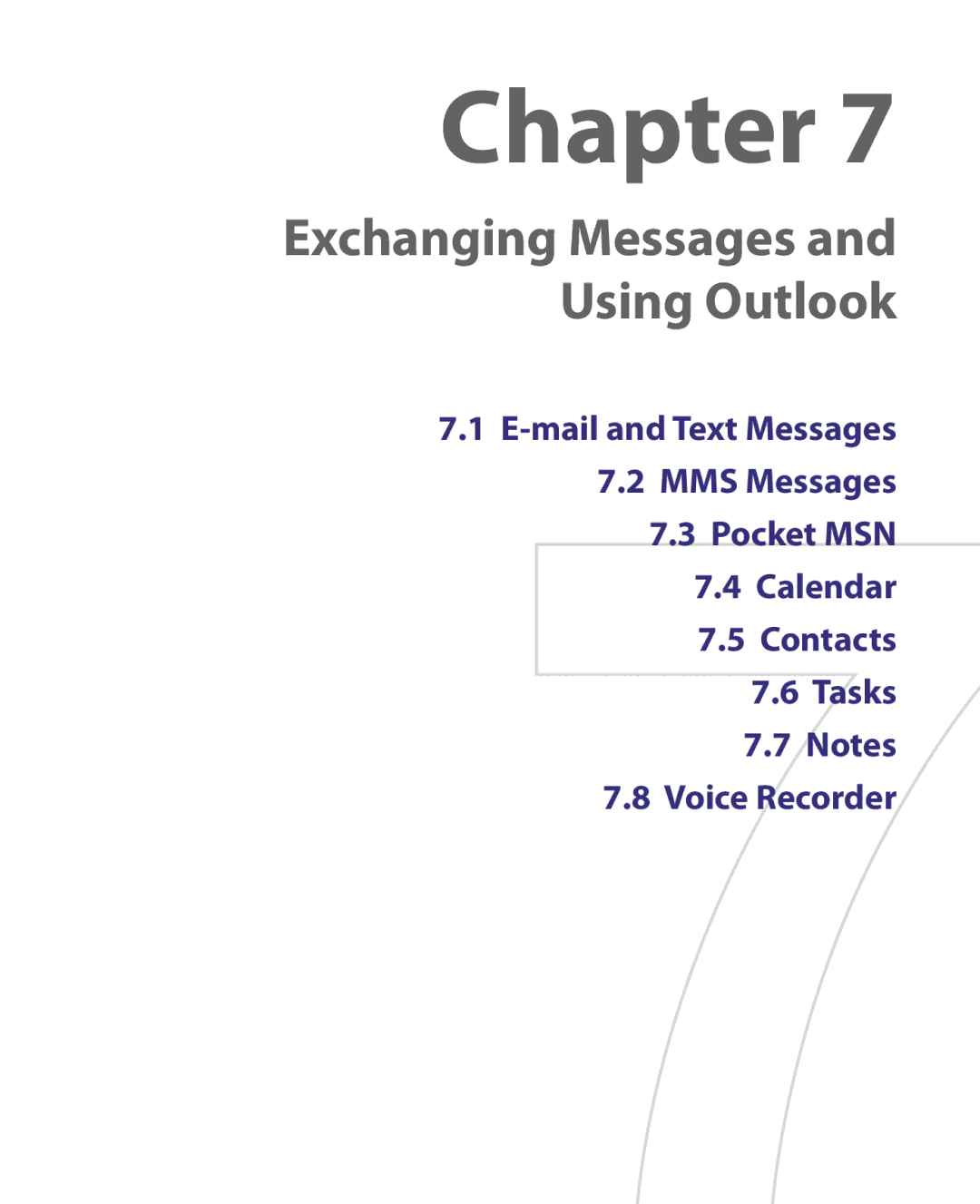 HTC HERA100 user manual Exchanging Messages and Using Outlook 