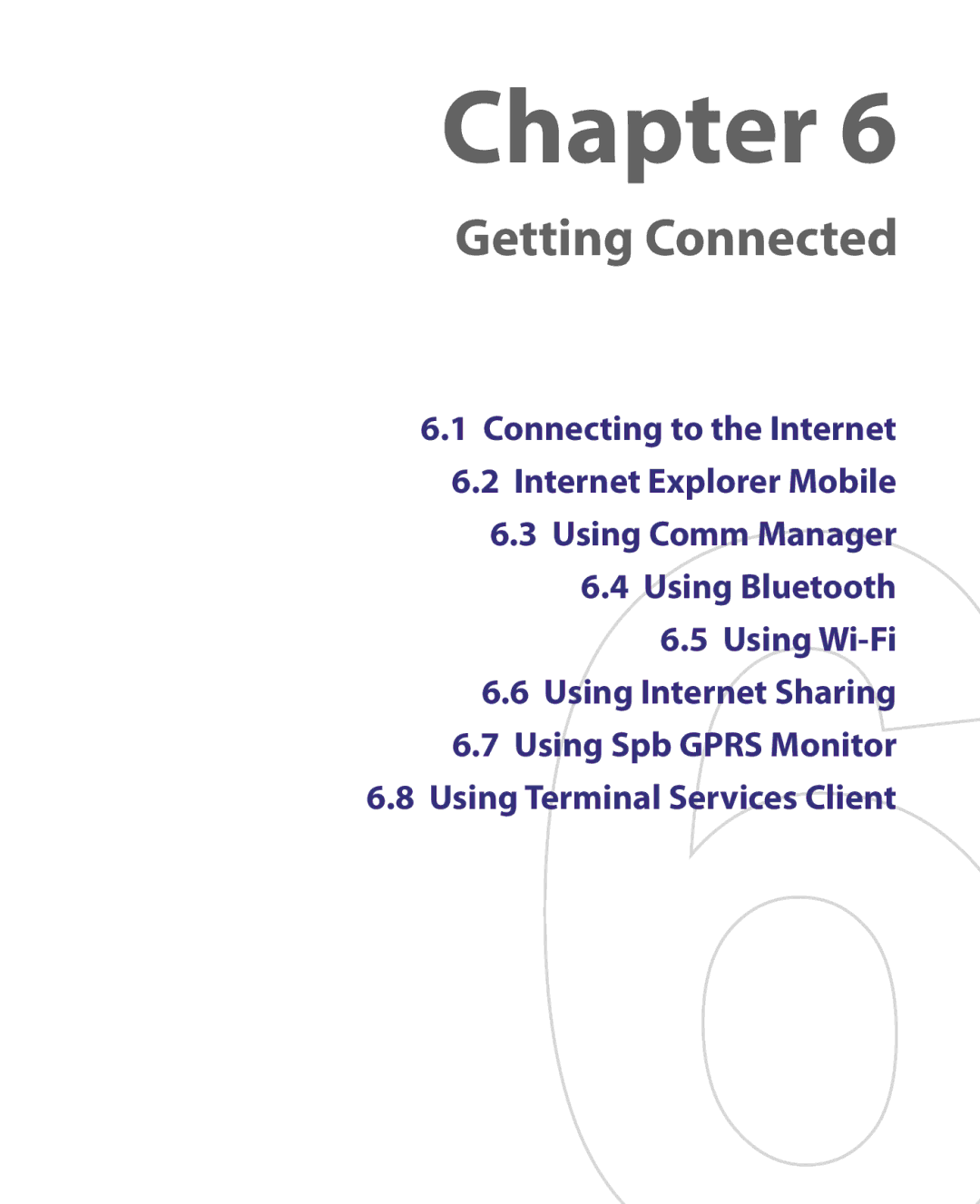 HTC HERA100 user manual Getting Connected 