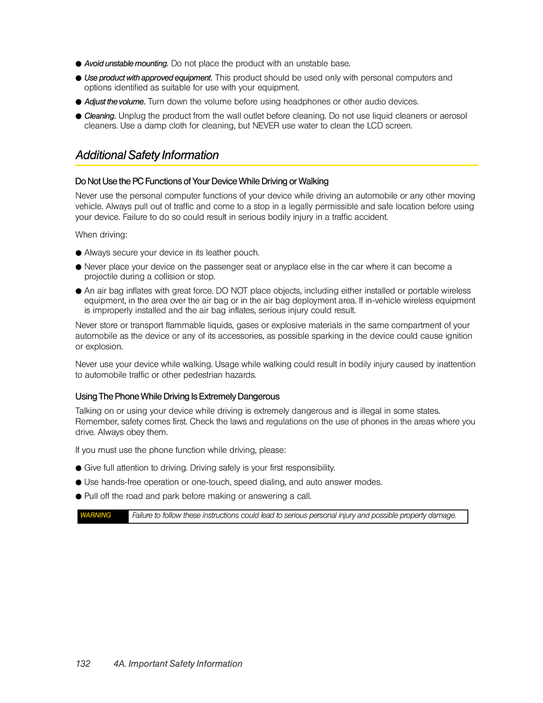 HTC Hero manual Additional Safety Information, Using The Phone While Driving Is Extremely Dangerous 