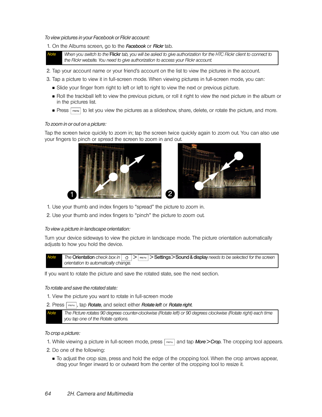 HTC Hero manual 64 2H. Camera and Multimedia 