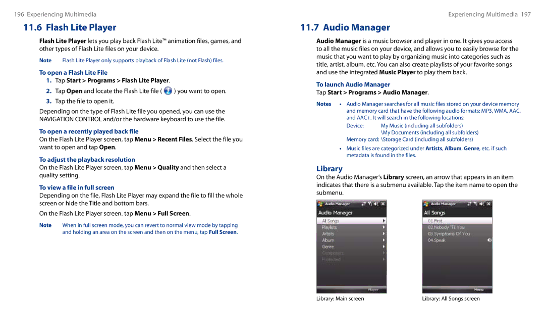 HTC HS S00 user manual Library 