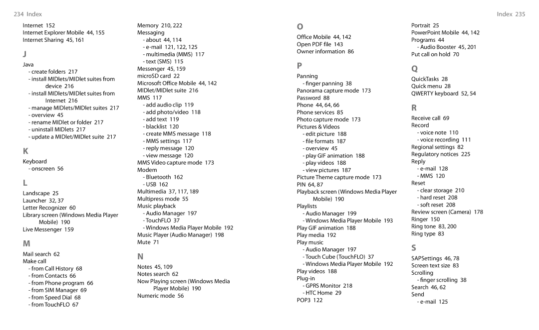 HTC HS S00 user manual Launcher 32, 37 Letter Recognizer 