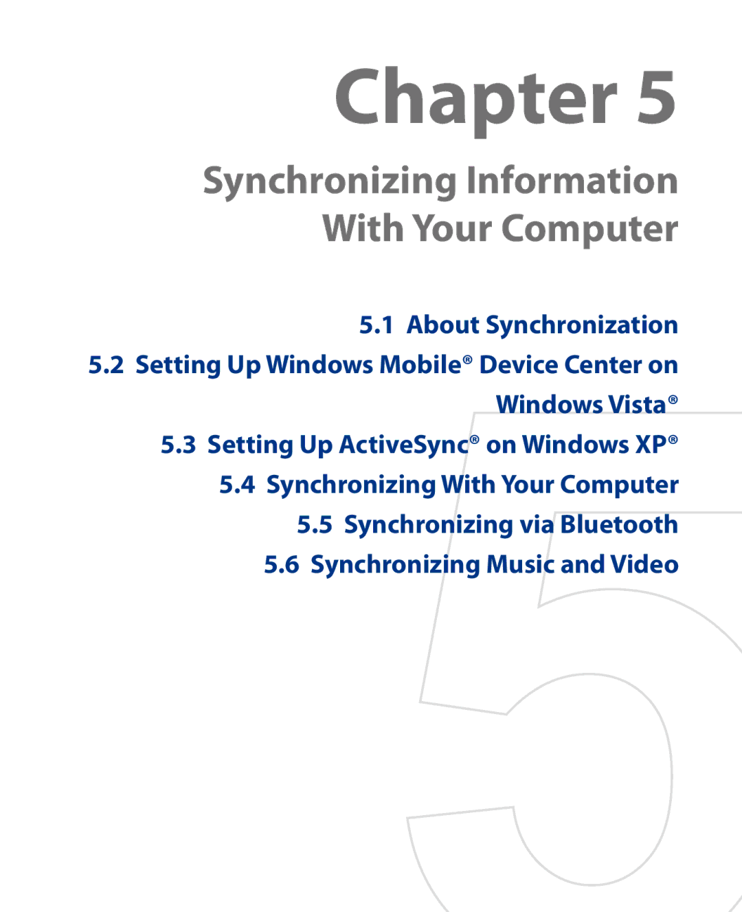 HTC HS S00 user manual Synchronizing Information With Your Computer, About Synchronization 