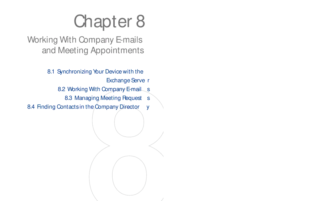 HTC HS S00 user manual Working With Company E-mails and Meeting Appointments 