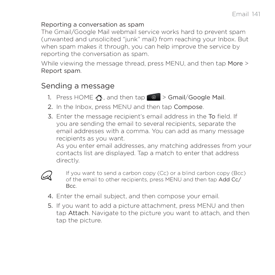 HTC HTC Desire manual Sending a message 