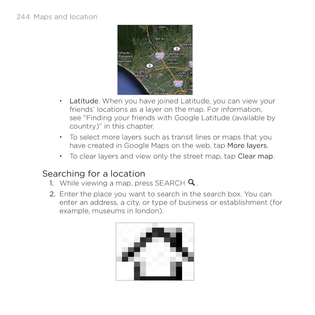 HTC HTC Desire manual Searching for a location 