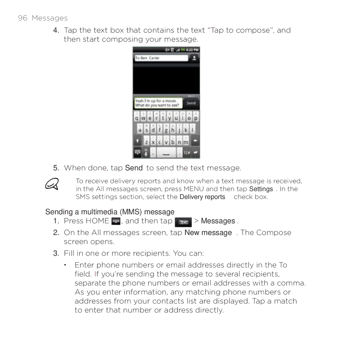 HTC HTC Desire manual Messages 