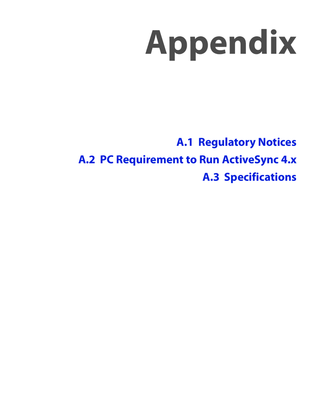 HTC HTC S621 user manual Appendix 