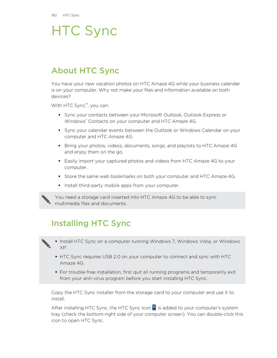 HTC HTCAmaze4GUnlockedBlack manual About HTC Sync, Installing HTC Sync 