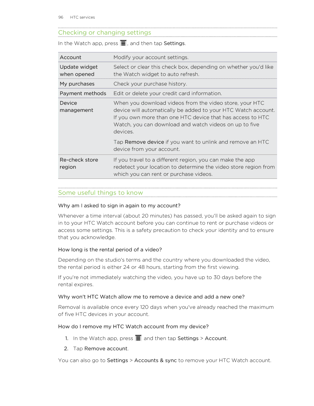 HTC HTCAmaze4GUnlockedBlack manual Checking or changing settings, Some useful things to know 