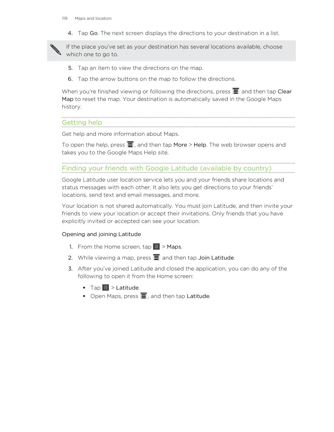 HTC HTCFlyerP512 manual Getting help 