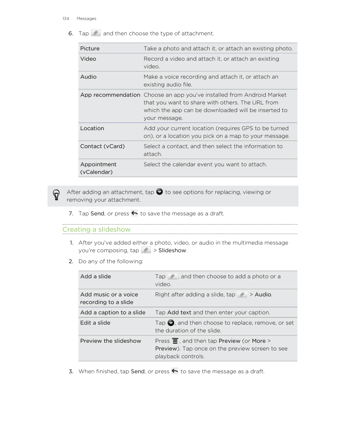 HTC HTCFlyerP512 manual Creating a slideshow 