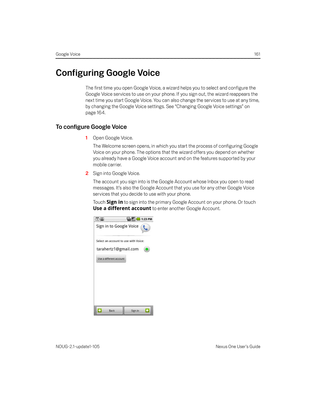 HTC HTCONEUNLOCKEDBLACK manual Configuring Google Voice, To configure Google Voice 