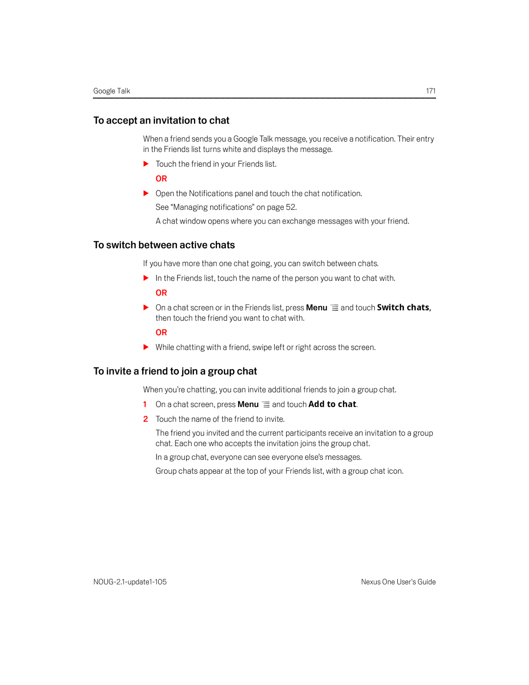 HTC HTCONEUNLOCKEDBLACK manual To accept an invitation to chat, To switch between active chats 