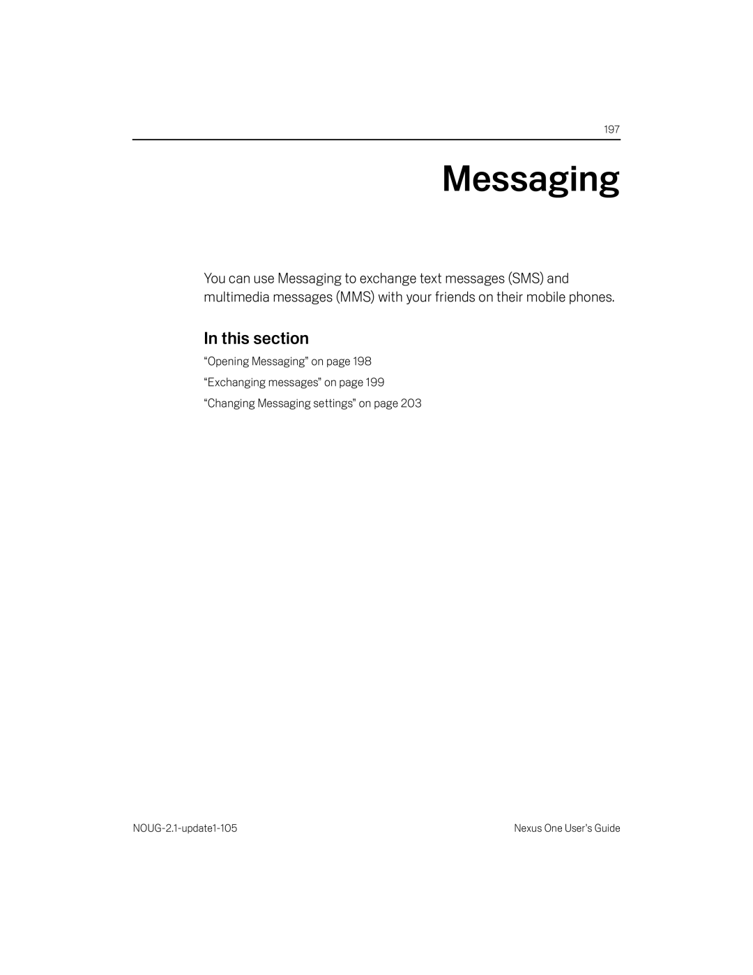 HTC HTCONEUNLOCKEDBLACK manual Messaging, This section 