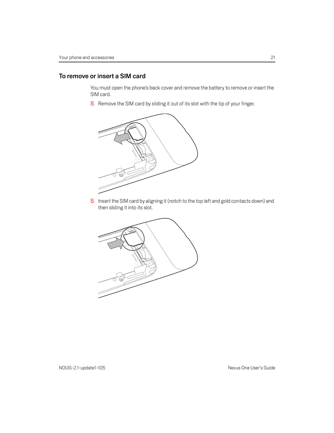 HTC HTCONEUNLOCKEDBLACK manual To remove or insert a SIM card 